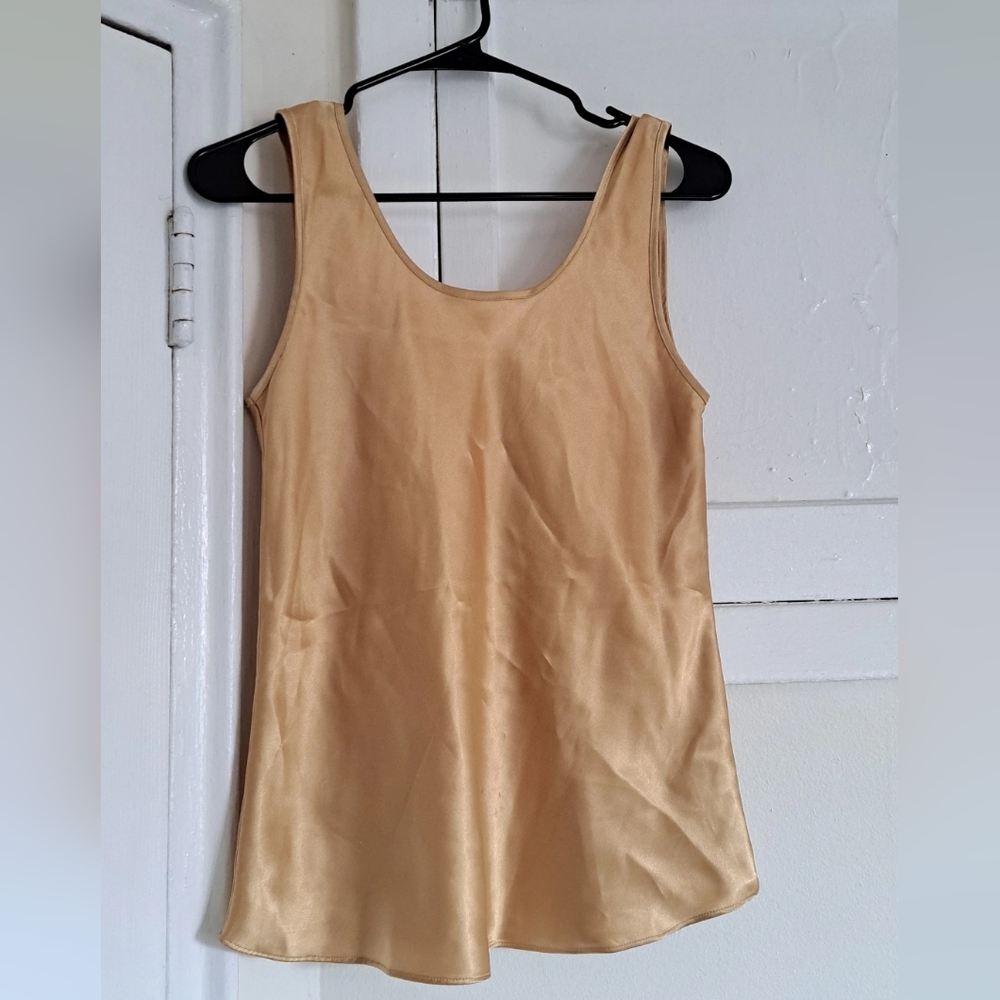 Elegant Cream Sleeveless Silky Top